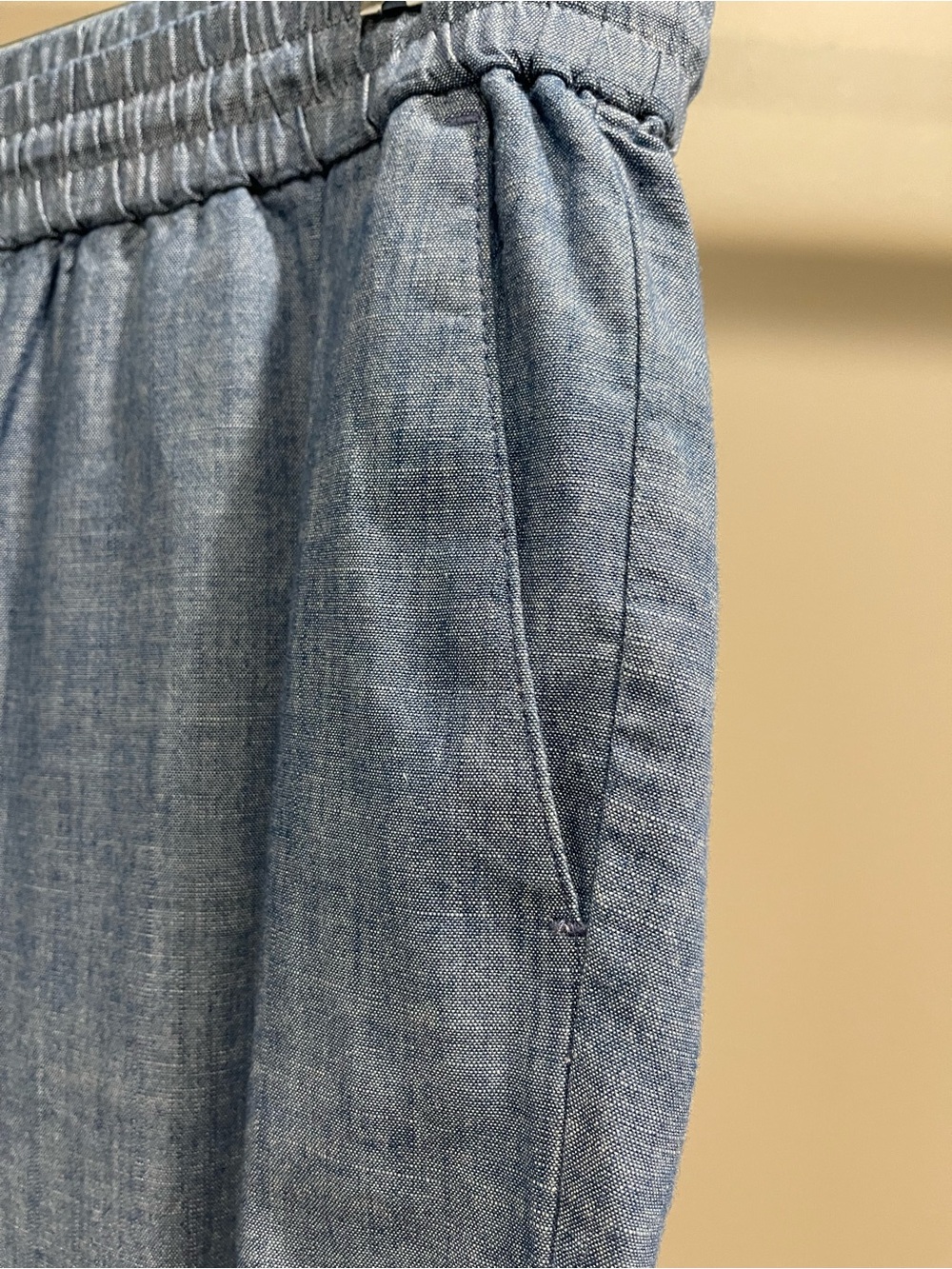 J Crew Chambray Drawstring Tapered Pants Resort Wear Coastal Casual 12 - Picture 4 of 11